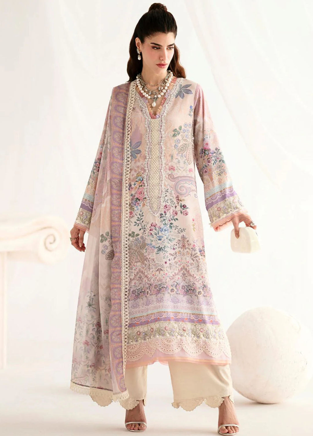 Garden Whisper by Ajr couture Embroidered Silk Suits Unstitched 3 Piece AJR25GWAJR-PS-02 Rosira - Formals Collection