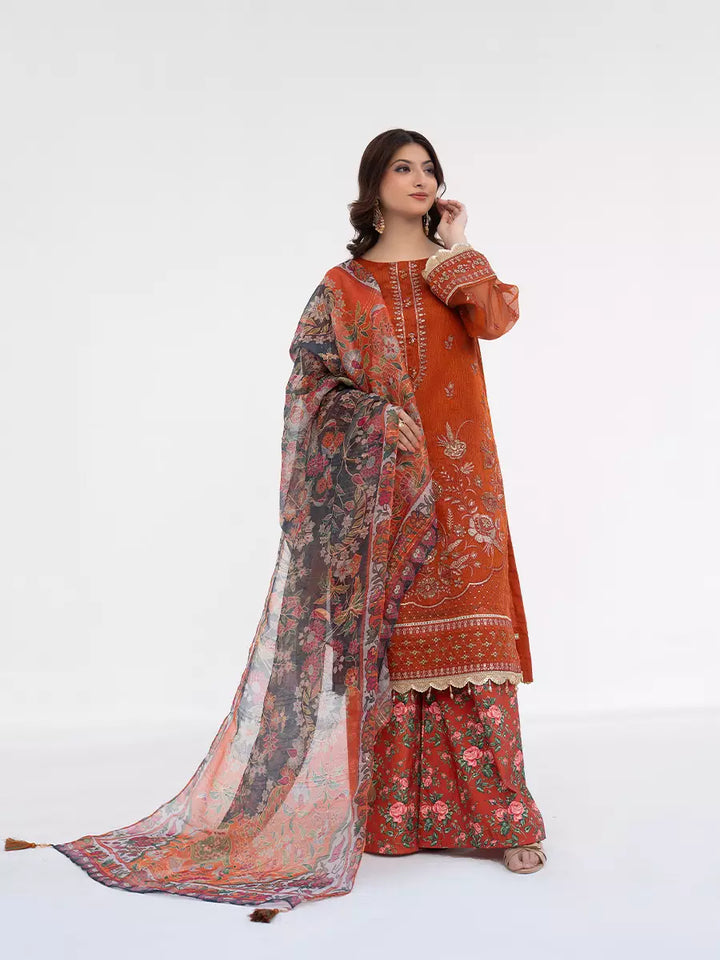 Salitex Unstitched Embroidered Cotton Net 3 Piece Suit SUNW7NO103 - Festive Collection
