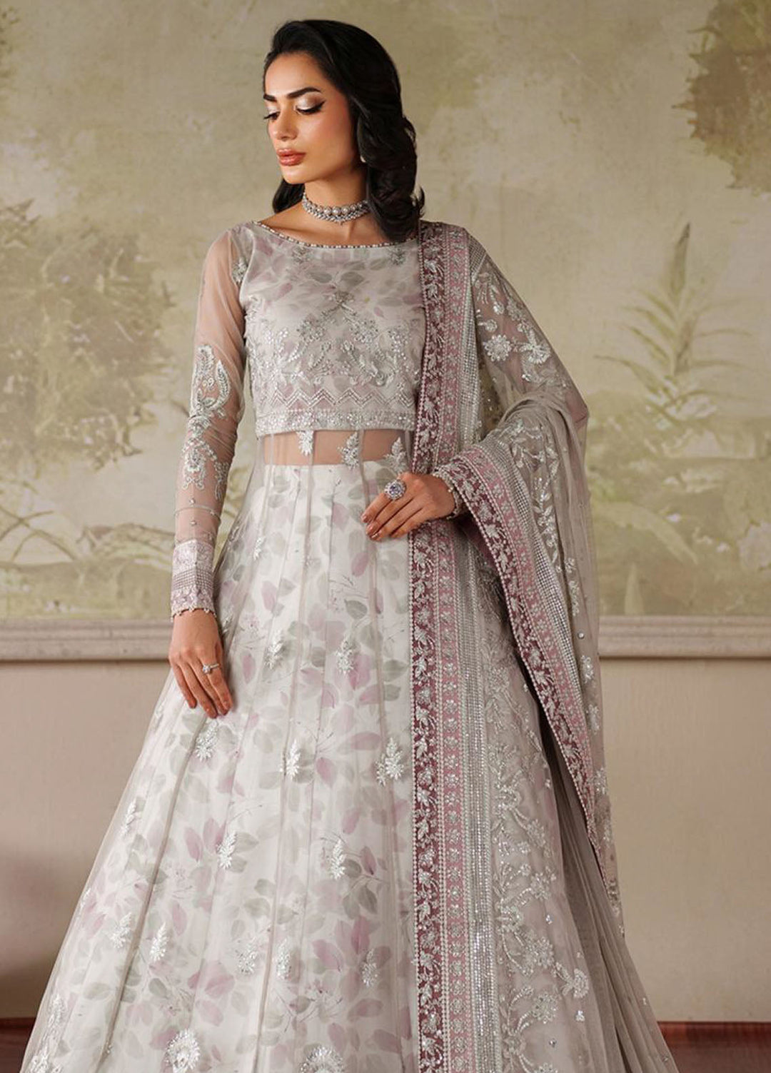 Zarif Embroidered Net Suits Unstitched 3 Piece ZR25UF ZRF-ZPE-01 Anairah - Formals Collection