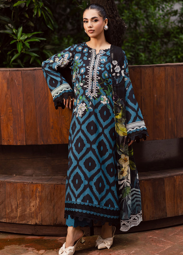 Nureh Printed Slub Linen Suits Unstitched 3 Piece NU25VL SP-165 - Winter Collection
