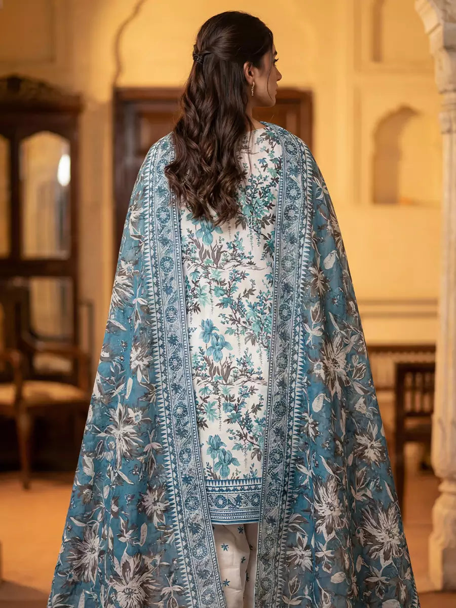 Salitex Unstitched Printed Lawn Silk 3 Piece Suit SUNS7ASI370 - Casual Collection