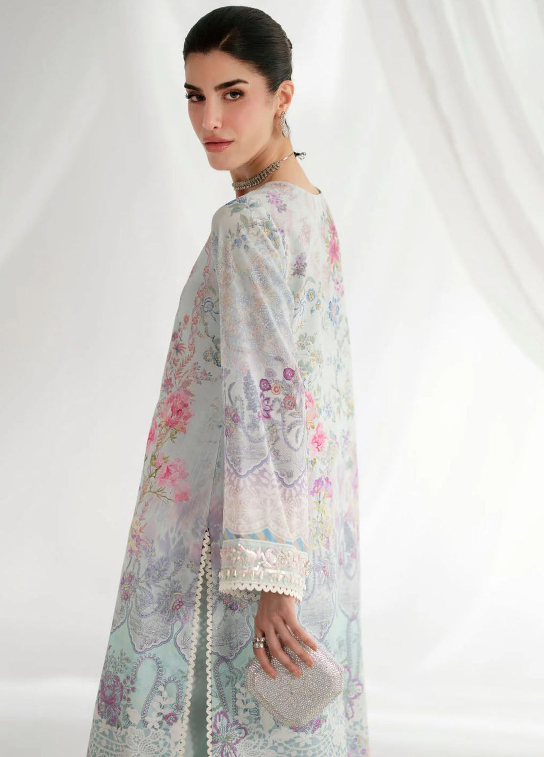 Garden Whisper by Ajr couture Embroidered Silk Suits Unstitched 3 Piece AJR25GWAJR-PS-04 Aurina - Formals Collection