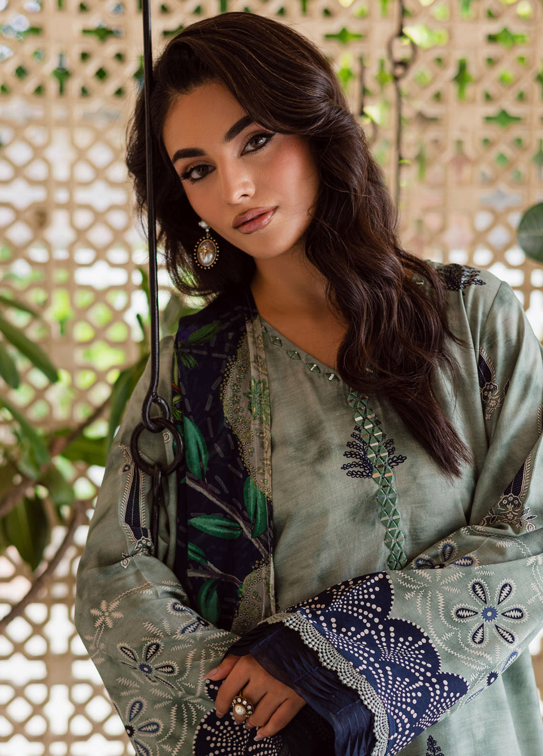 Nureh Printed Slub Linen Suits Unstitched 3 Piece NU25VL SP-164 - Winter Collection