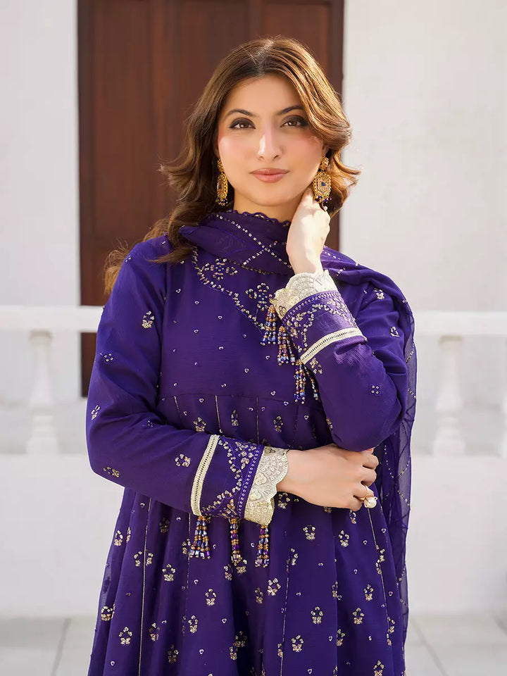 Salitex Unstitched Embroidered Chiffon 3 Piece Suit SUNW7CH100 - Festive Collection