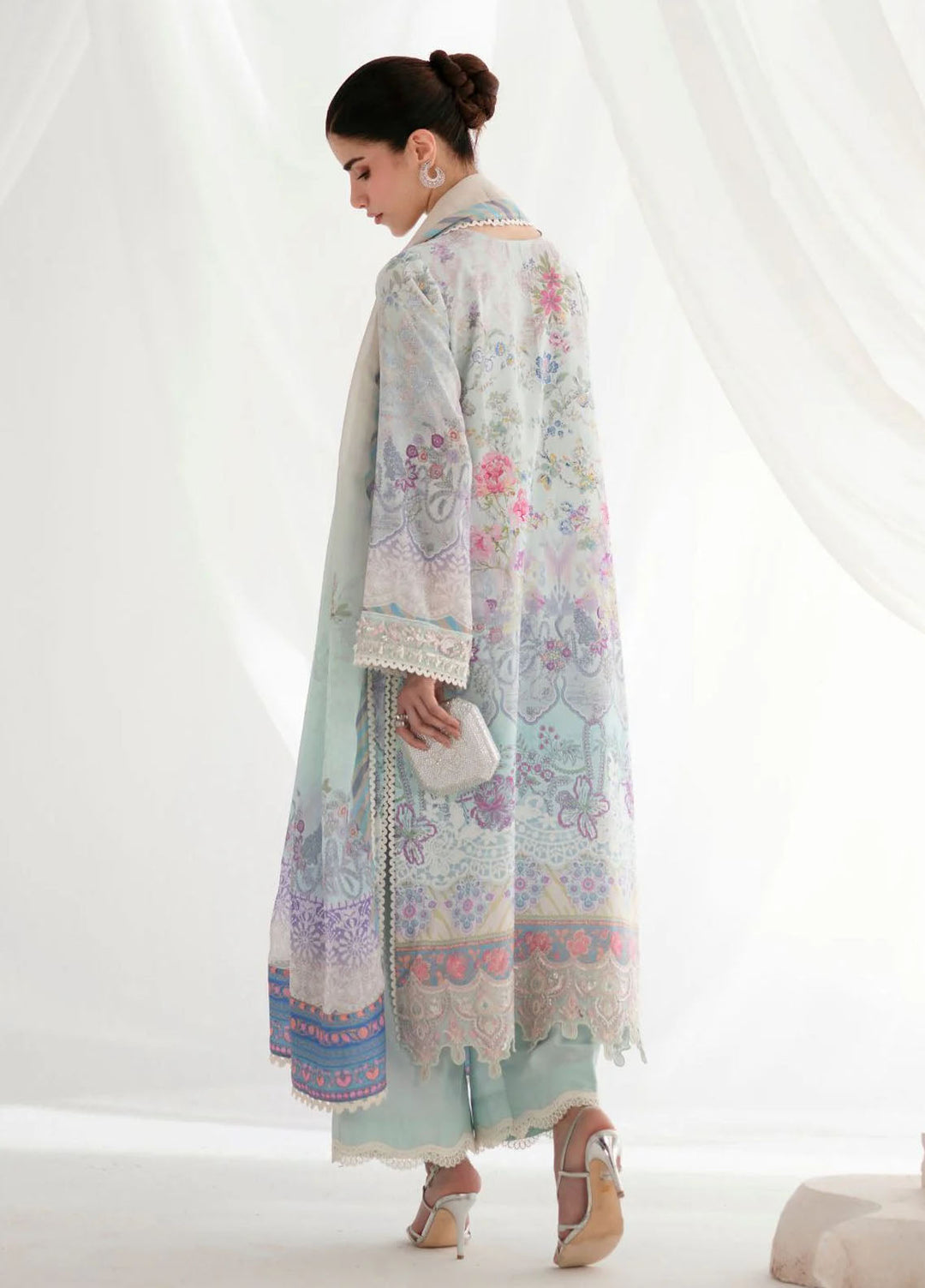 Garden Whisper by Ajr couture Embroidered Silk Suits Unstitched 3 Piece AJR25GWAJR-PS-04 Aurina - Formals Collection