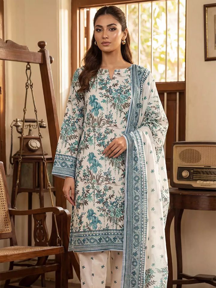 Salitex Unstitched Printed Lawn Silk 3 Piece Suit SUNS7ASI370 - Casual Collection