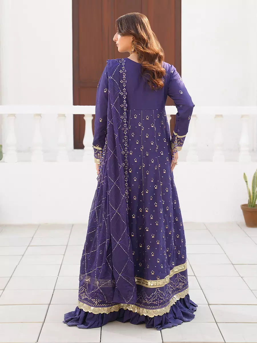 Salitex Unstitched Embroidered Chiffon 3 Piece Suit SUNW7CH100 - Festive Collection