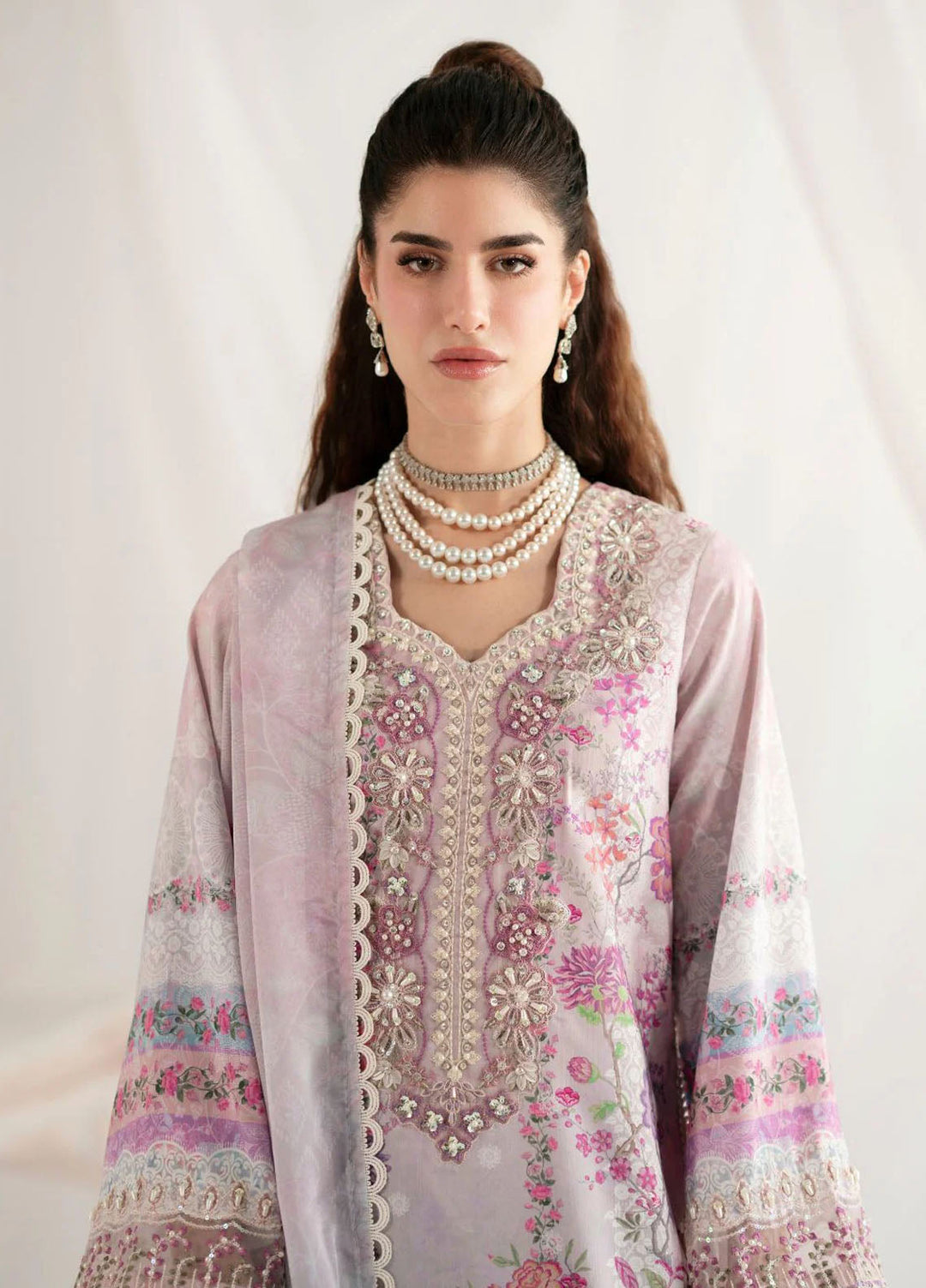 Garden Whisper by Ajr couture Embroidered Silk Suits Unstitched 3 Piece AJR25GWAJR-PS-01 Floris - Formals Collection