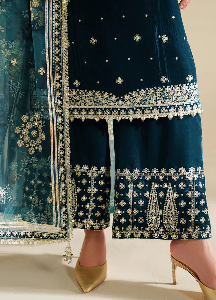 Velvet Vogue by Jazmin Embroidered Velvet Suits Unstitched 3 Piece JZ25VV VVF D-02 - Formals Collection