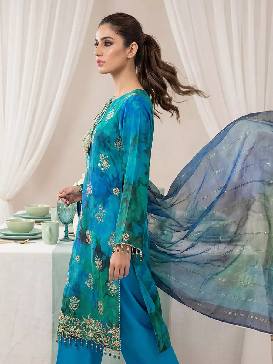 Salitex Women Unstitched Embroidered Lawn 3 Piece Suit SUNS8FS213 - Casual Collection