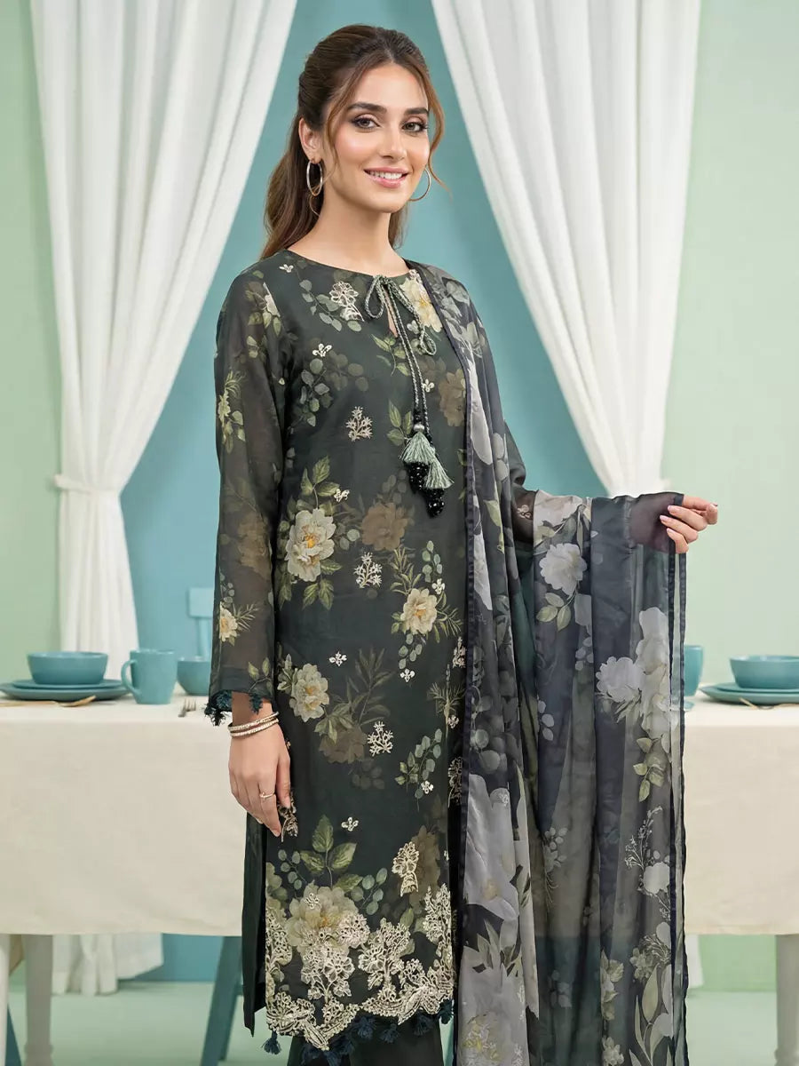 Salitex Women Unstitched Embroidered Lawn 3 Piece Suit SUNS8FS212 - Casual Collection