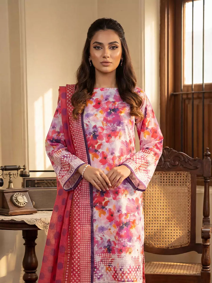 Salitex Unstitched Printed Lawn Silk 3 Piece Suit SUNS7ASI369 - Casual Collection