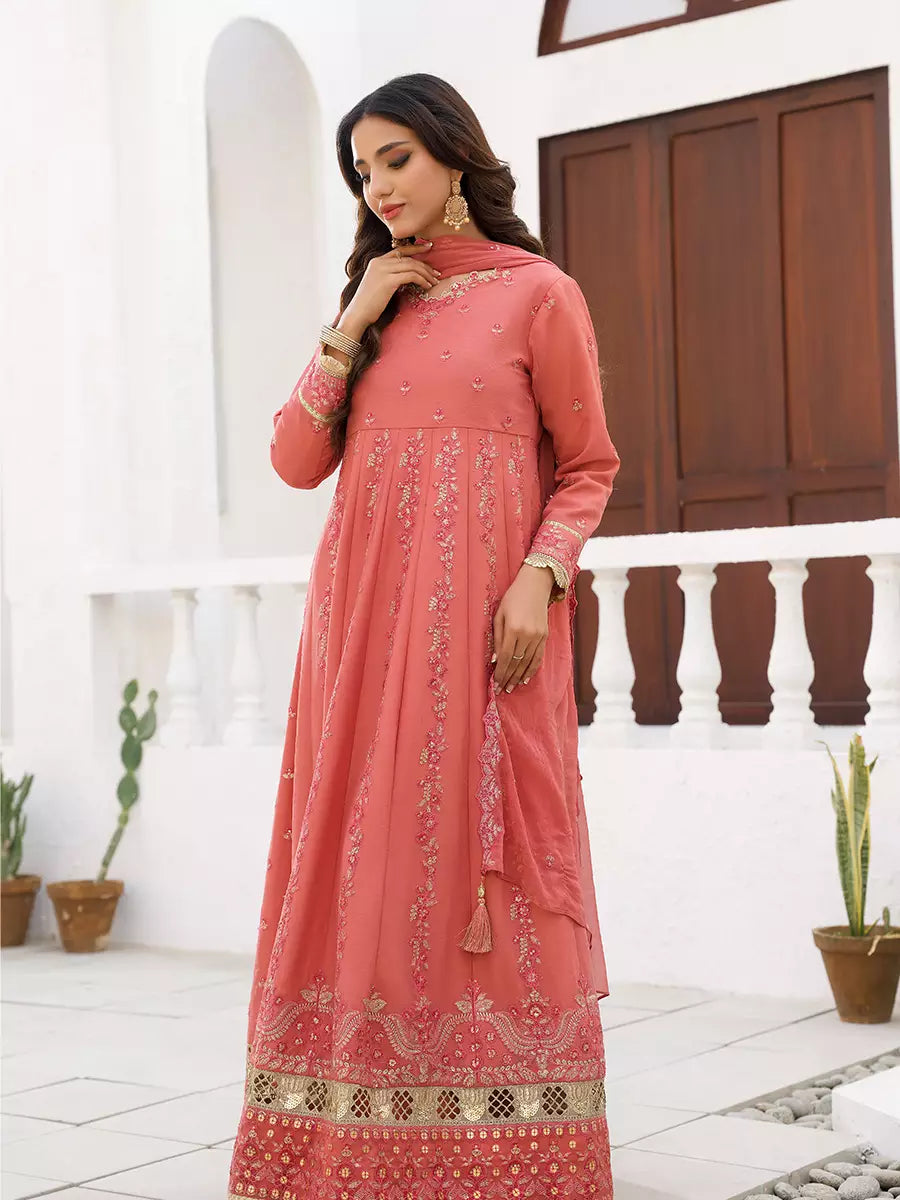 Salitex Unstitched Embroidered Chiffon 3 Piece Suit SUNW7CH111 - Festive Collection