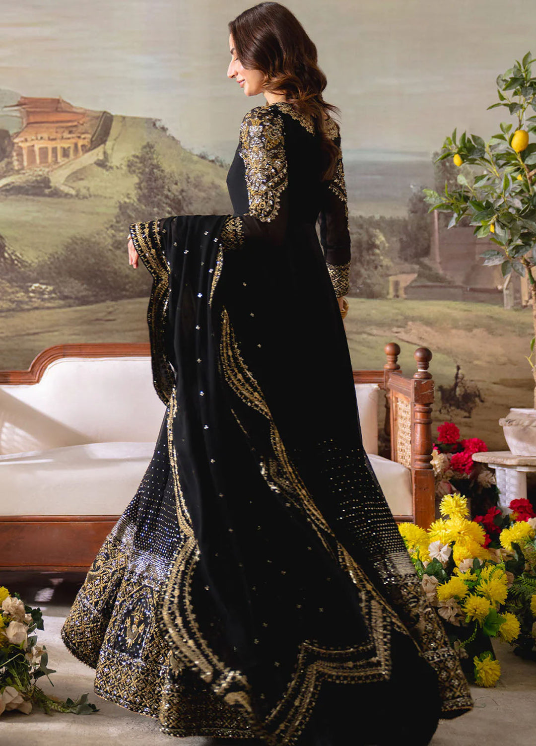 Dastaan by Neeshay Embroidered Chiffon Suits Unstitched 3 Piece NSH25DU Nayab - Formals Collection