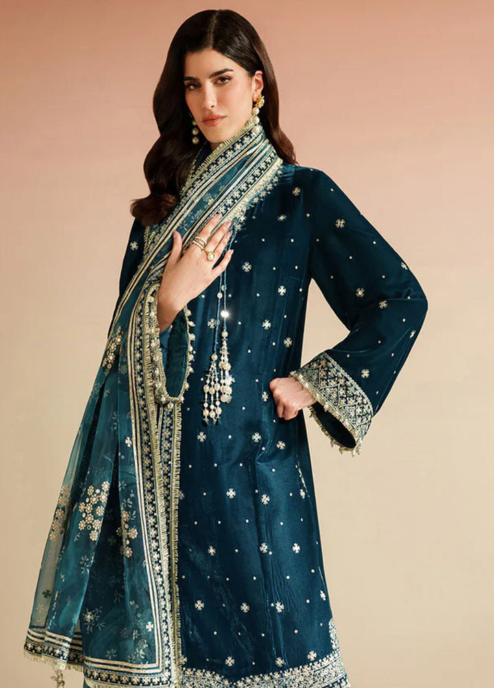 Velvet Vogue by Jazmin Embroidered Velvet Suits Unstitched 3 Piece JZ25VV VVF D-02 - Formals Collection