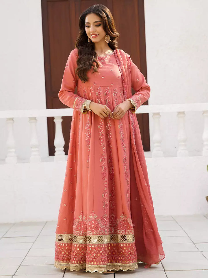 Salitex Unstitched Embroidered Chiffon 3 Piece Suit SUNW7CH111 - Festive Collection