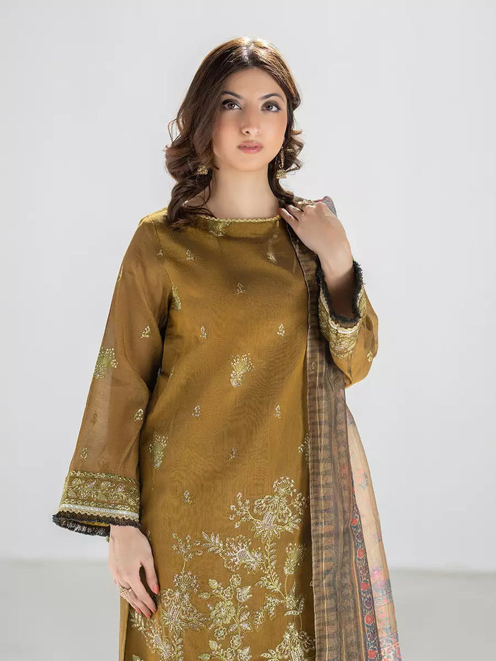 Salitex Unstitched Embroidered Cotton Silk 3 Piece Suit SUNW7NO107 - Festive Collection
