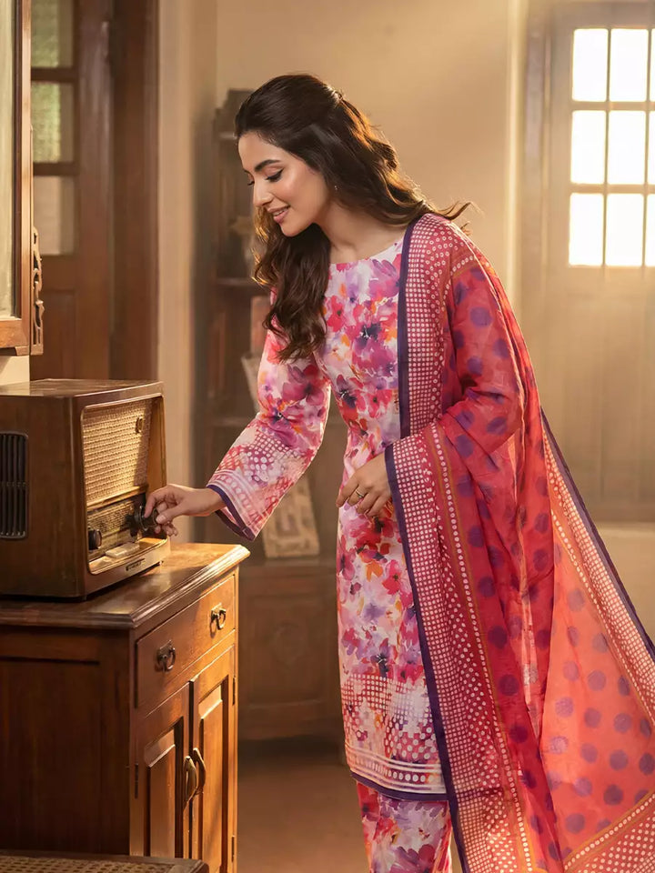 Salitex Unstitched Printed Lawn Silk 3 Piece Suit SUNS7ASI369 - Casual Collection
