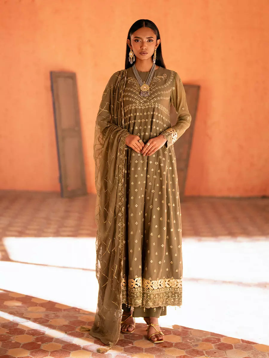 Salitex Unstitched Embroidered Chiffon 3 Piece Suit SUNW7JI115UT - Eid Collection
