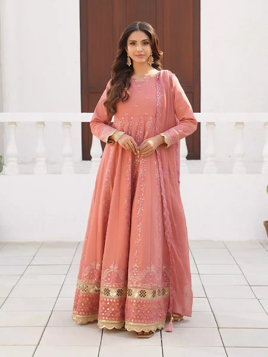Salitex Unstitched Embroidered Chiffon 3 Piece Suit SUNW7CH111 - Festive Collection