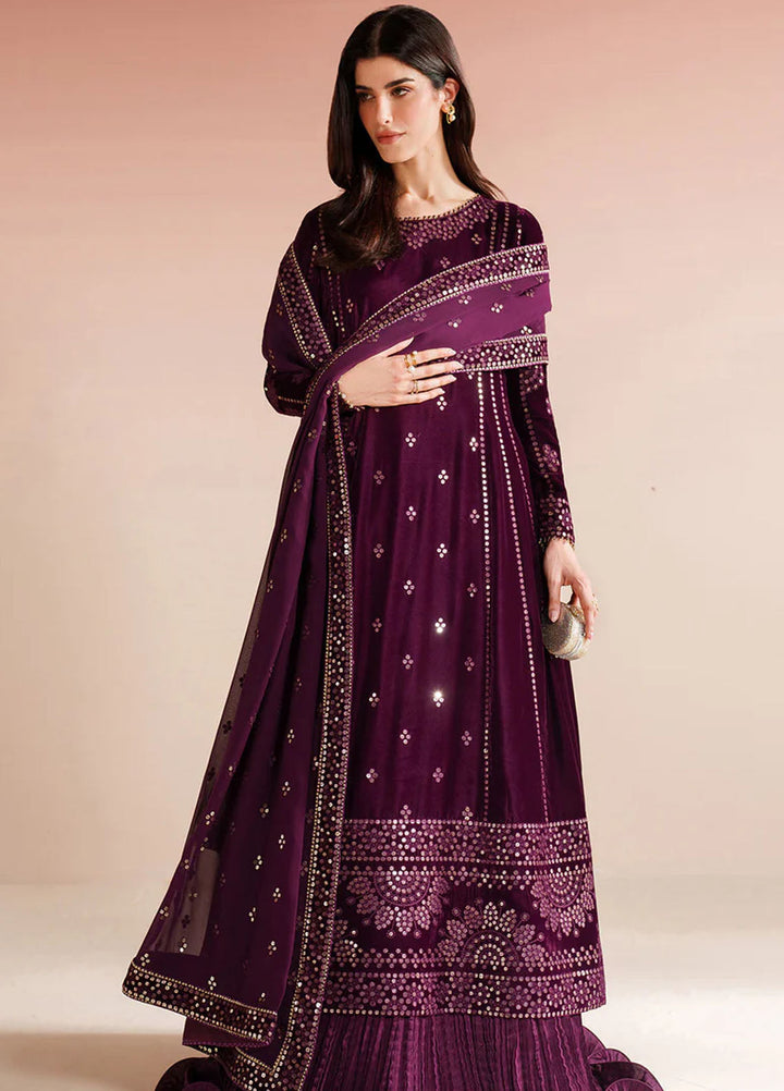 Velvet Vogue by Jazmin Embroidered Velvet Suits Unstitched 3 Piece JZ25VV VVF D-01 - Formals Collection