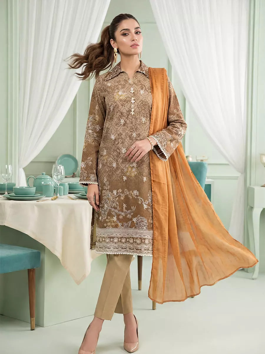 Salitex Women Unstitched Embroidered Lawn 3 Piece Suit SUNS8FS211 - Casual Collection