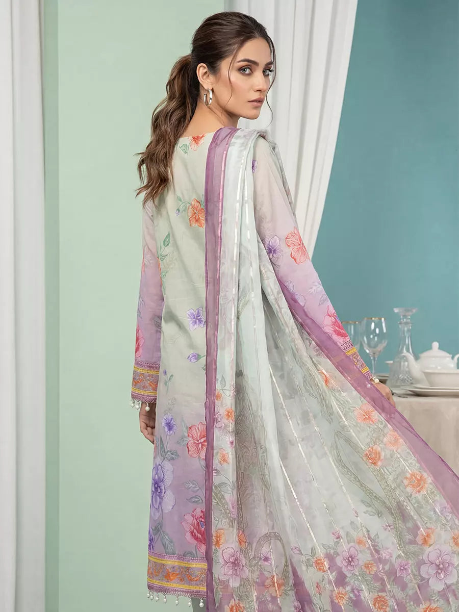 Salitex Women Unstitched Embroidered Lawn 3 Piece Suit SUNS8FS208 - Casual Collection