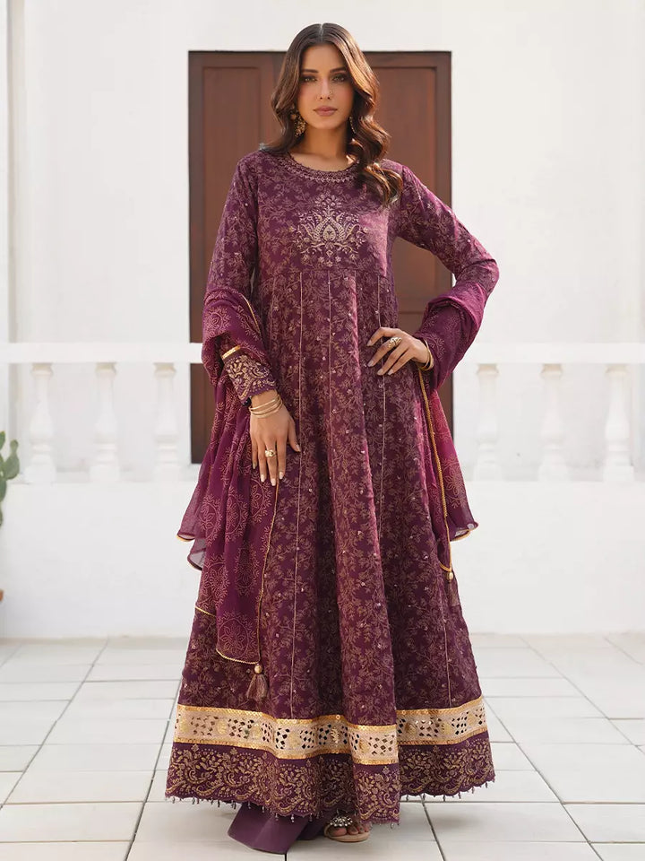 Salitex Unstitched Embroidered Chiffon 3 Piece Suit SUNW7CH113 - Festive Collection