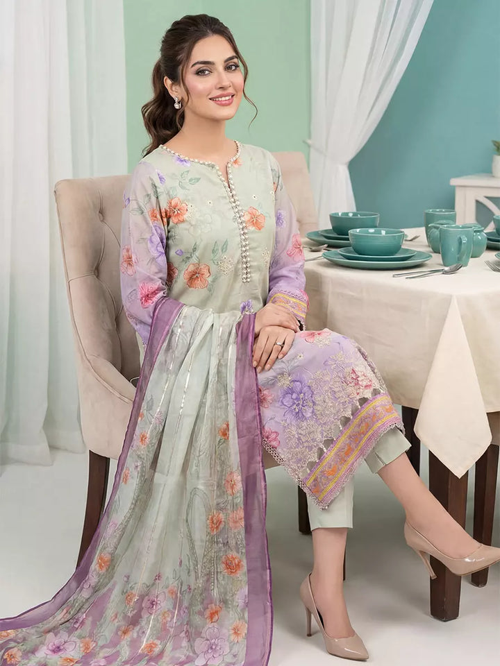 Salitex Women Unstitched Embroidered Lawn 3 Piece Suit SUNS8FS208 - Casual Collection