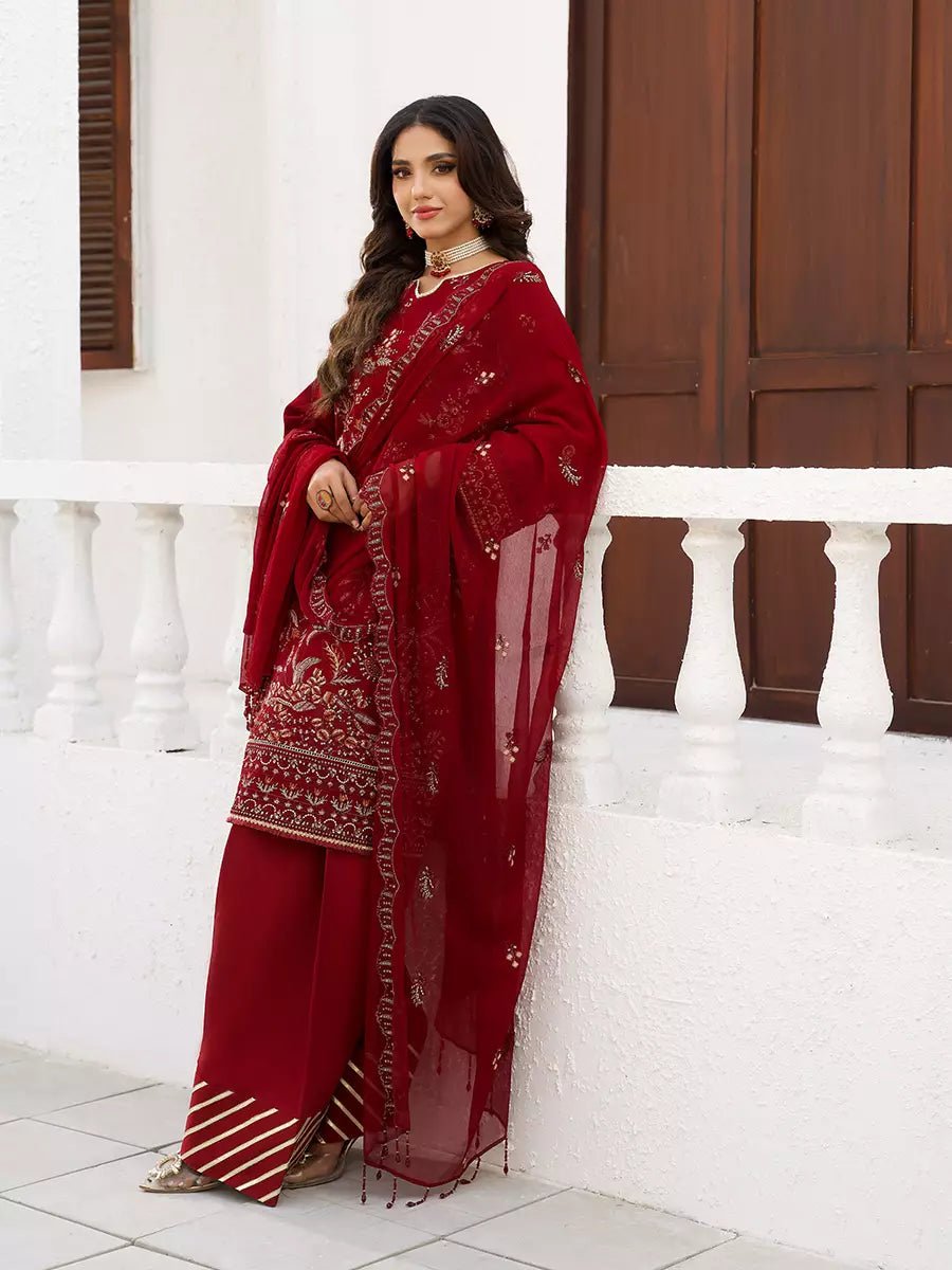 Salitex Unstitched Embroidered Chiffon 3 Piece Suit SUNW7CH115 - Festive Collection