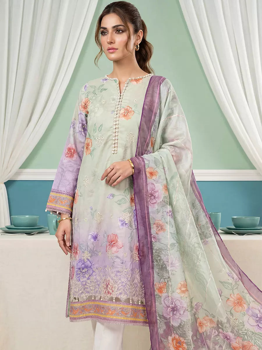 Salitex Women Unstitched Embroidered Lawn 3 Piece Suit SUNS8FS208 - Casual Collection