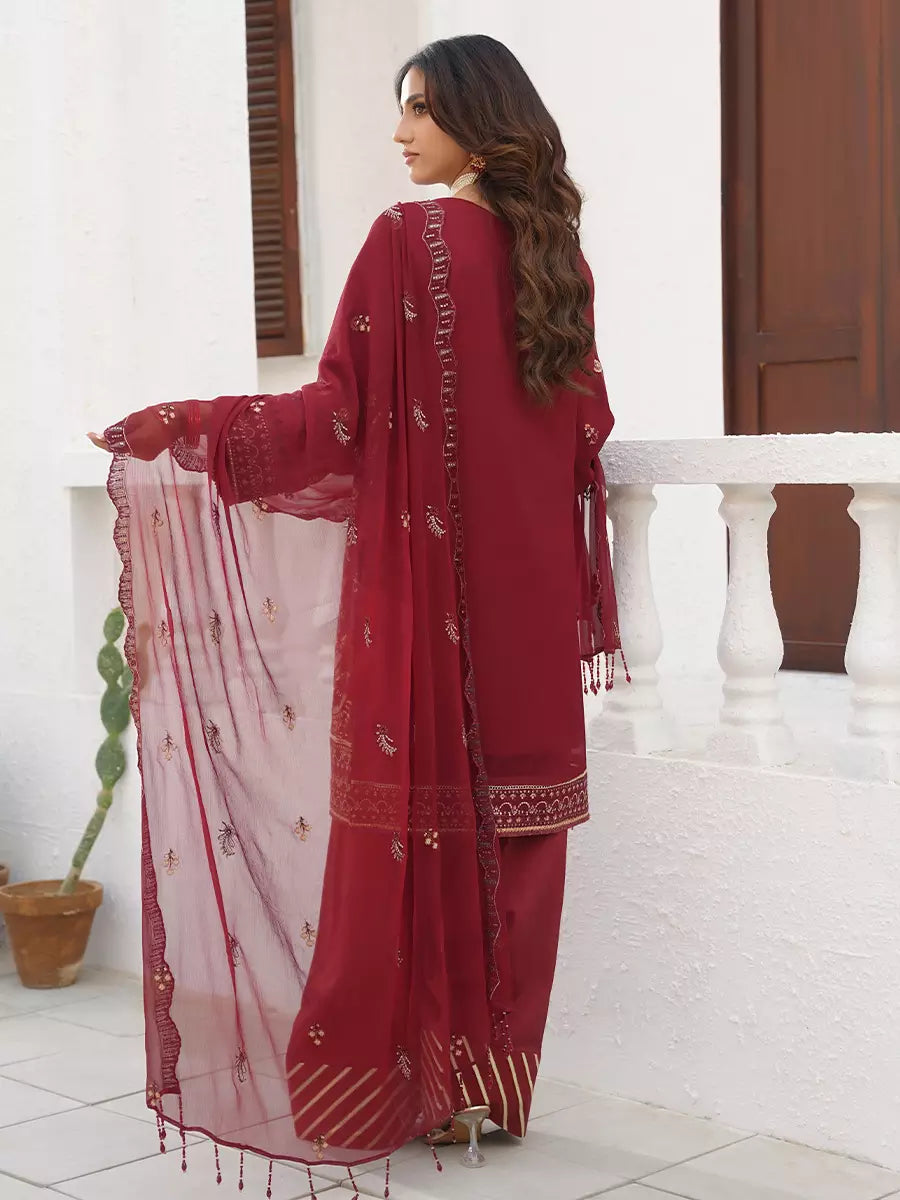 Salitex Unstitched Embroidered Chiffon 3 Piece Suit SUNW7CH115 - Festive Collection