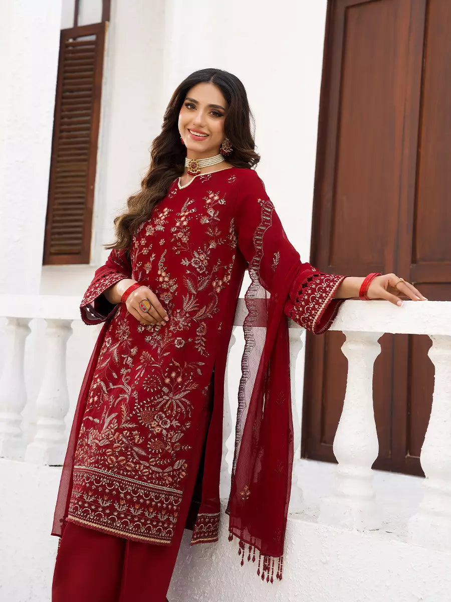 Salitex Unstitched Embroidered Chiffon 3 Piece Suit SUNW7CH115 - Festive Collection