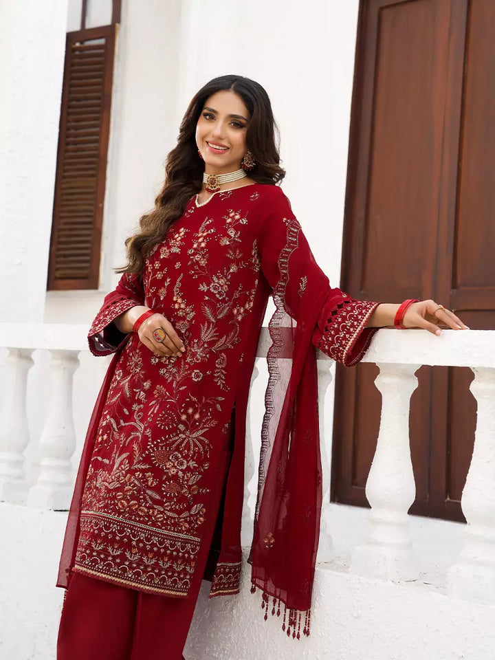 Salitex Unstitched Embroidered Chiffon 3 Piece Suit SUNW7CH115 - Festive Collection