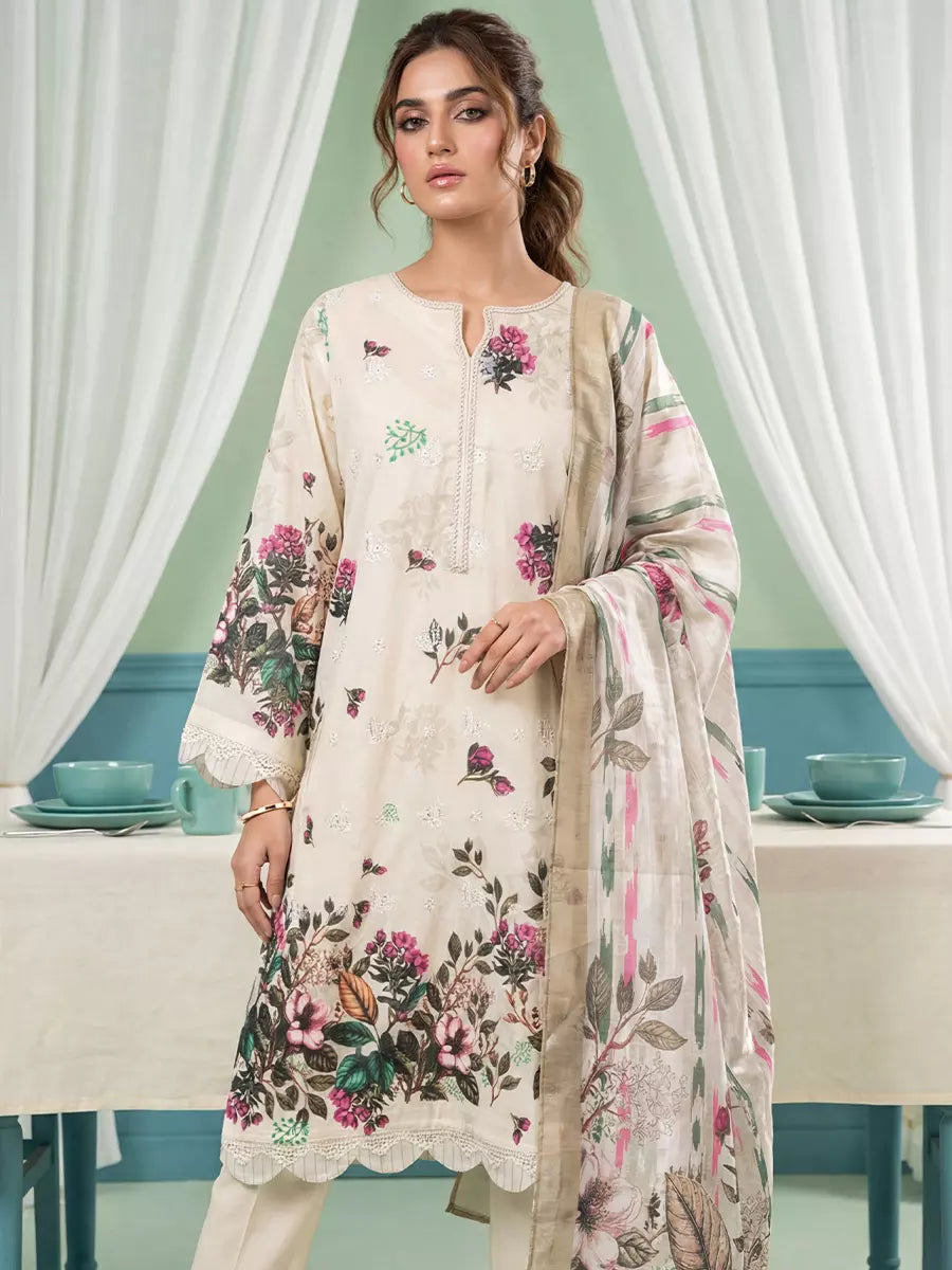 Salitex Women Unstitched Embroidered Lawn 3 Piece Suit SUNS8FS206 - Casual Collection