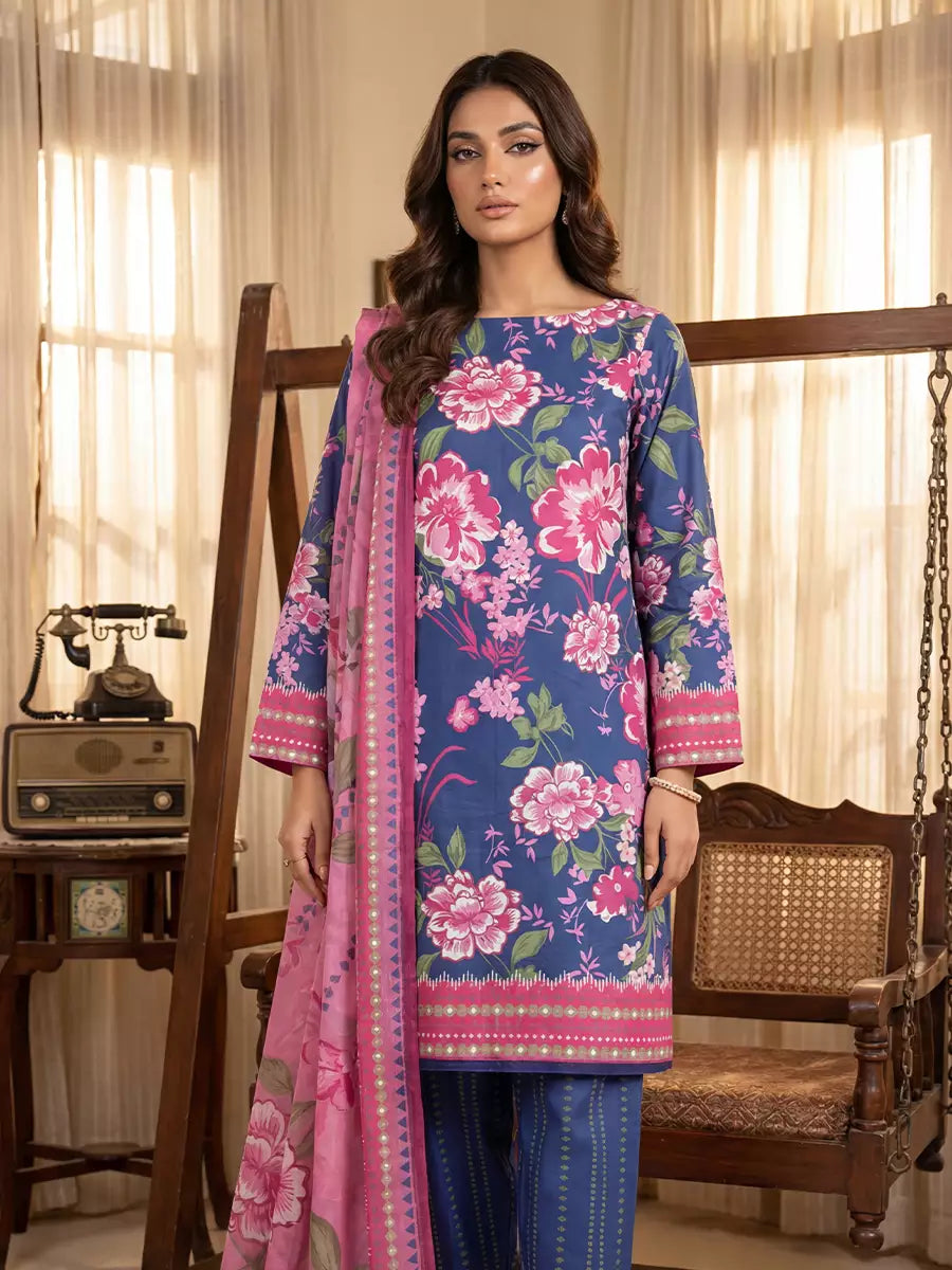 Salitex Unstitched Printed Lawn Silk 3 Piece Suit SUNS7ASI366 - Casual Collection