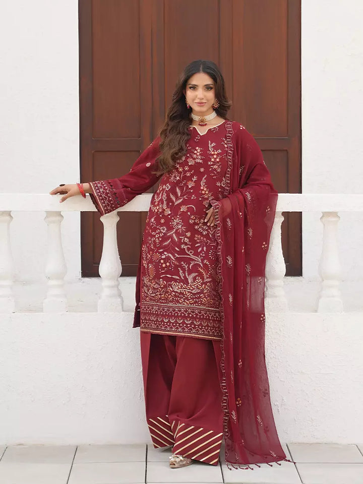 Salitex Unstitched Embroidered Chiffon 3 Piece Suit SUNW7CH115 - Festive Collection