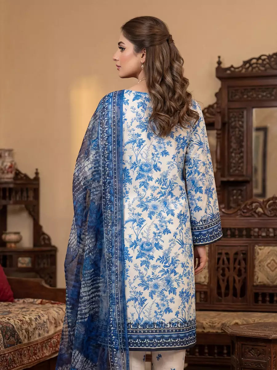 Salitex Unstitched Printed Lawn Silk 3 Piece Suit SUNS7ASI365 - Casual Collection