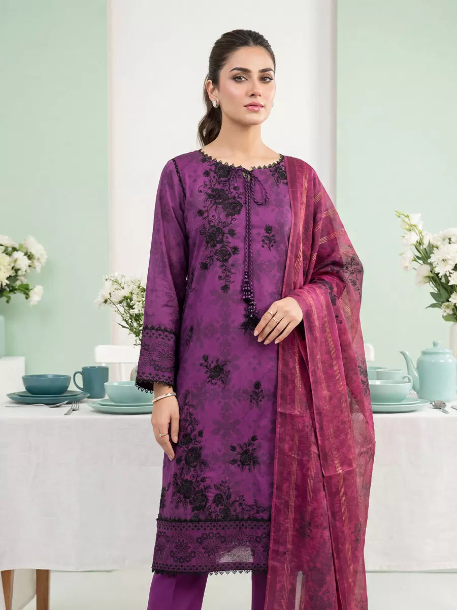 Salitex Women Unstitched Embroidered Lawn 3 Piece Suit SUNS8FS204 - Casual Collection