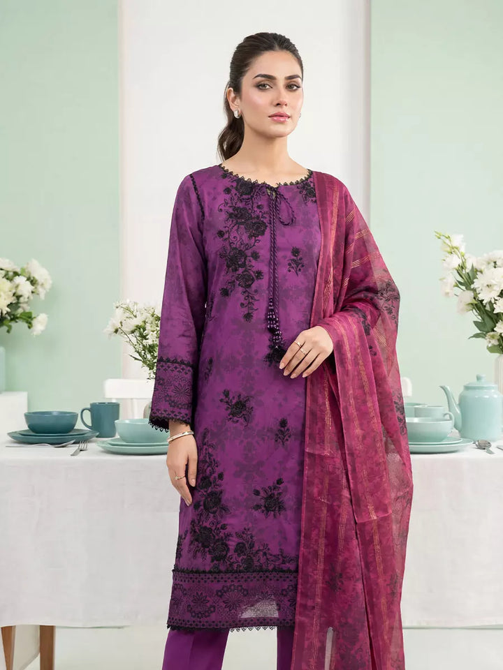 Salitex Women Unstitched Embroidered Lawn 3 Piece Suit SUNS8FS204 - Casual Collection