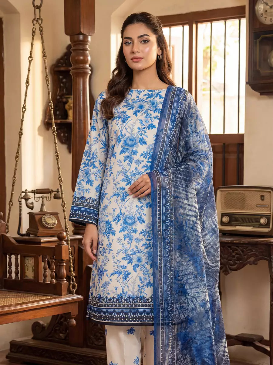Salitex Unstitched Printed Lawn Silk 3 Piece Suit SUNS7ASI365 - Casual Collection