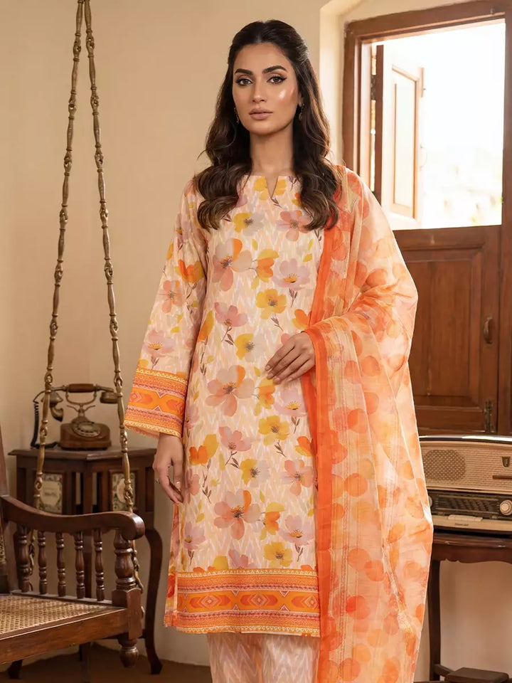 Salitex Unstitched Printed Lawn Silk 3 Piece Suit SUNS7ASI363 - Casual Collection