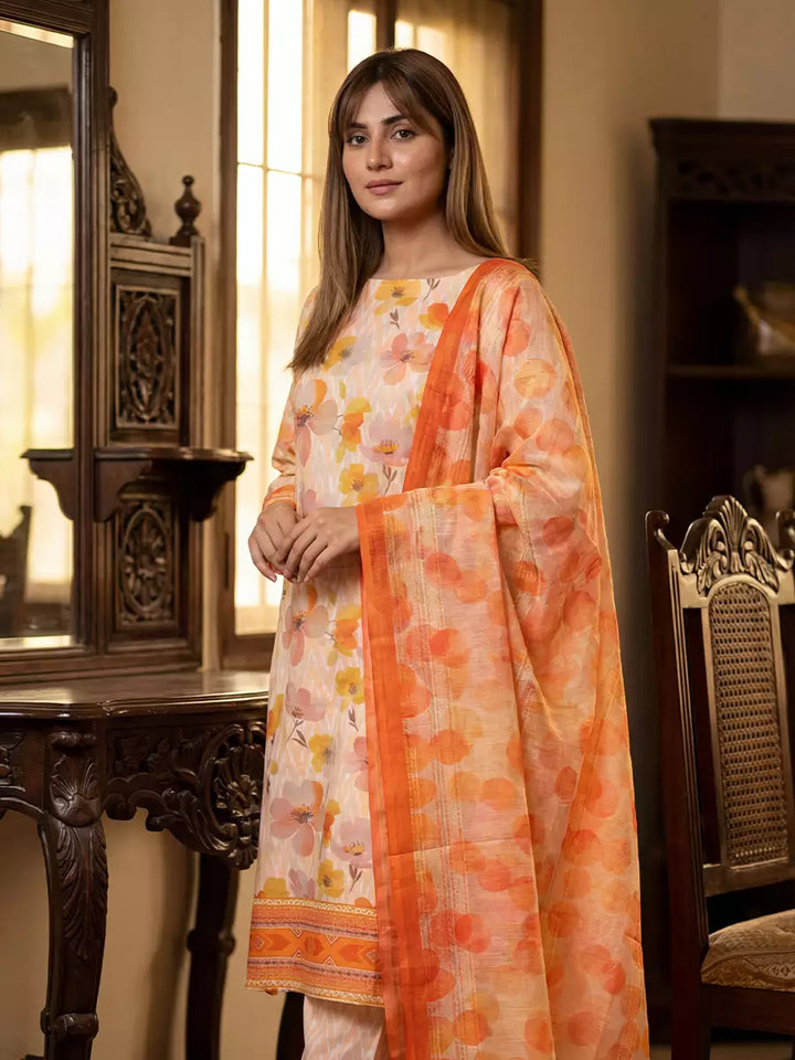 Salitex Unstitched Printed Lawn Silk 3 Piece Suit SUNS7ASI363 - Casual Collection