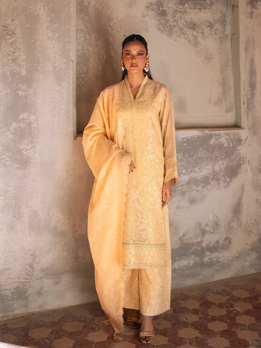 Salitex Unstitched Embroidered Organza 3 Piece Suit SUNW7JI112UT - Eid Collection