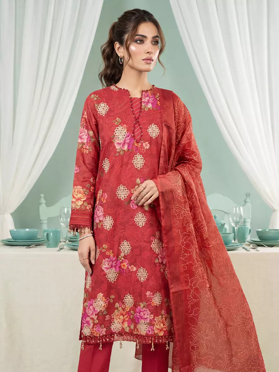 Salitex Women Unstitched Embroidered Lawn 3 Piece Suit SUNS8FS203 - Casual Collection
