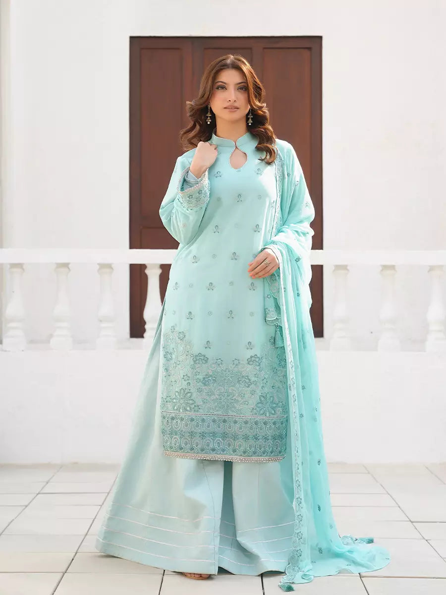 Salitex Unstitched Embroidered Chiffon 3 Piece Suit SUNW7CH108 - Festive Collection