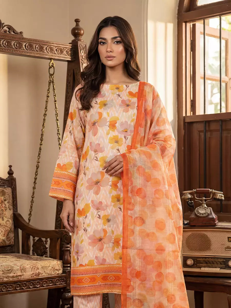 Salitex Unstitched Printed Lawn Silk 3 Piece Suit SUNS7ASI363 - Casual Collection