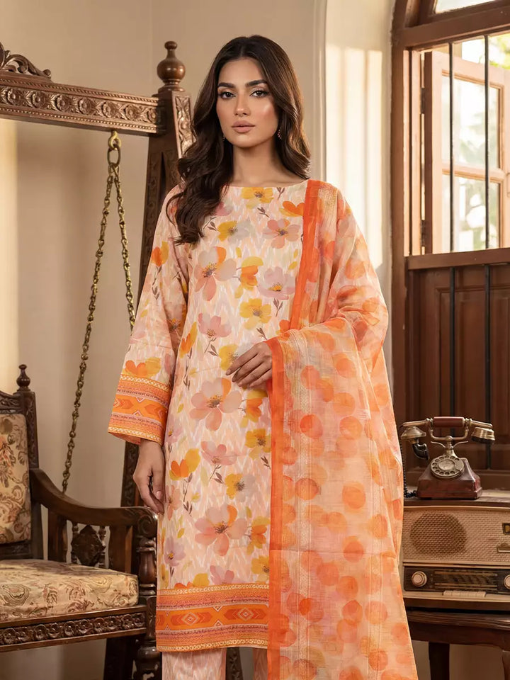 Salitex Unstitched Printed Lawn Silk 3 Piece Suit SUNS7ASI363 - Casual Collection