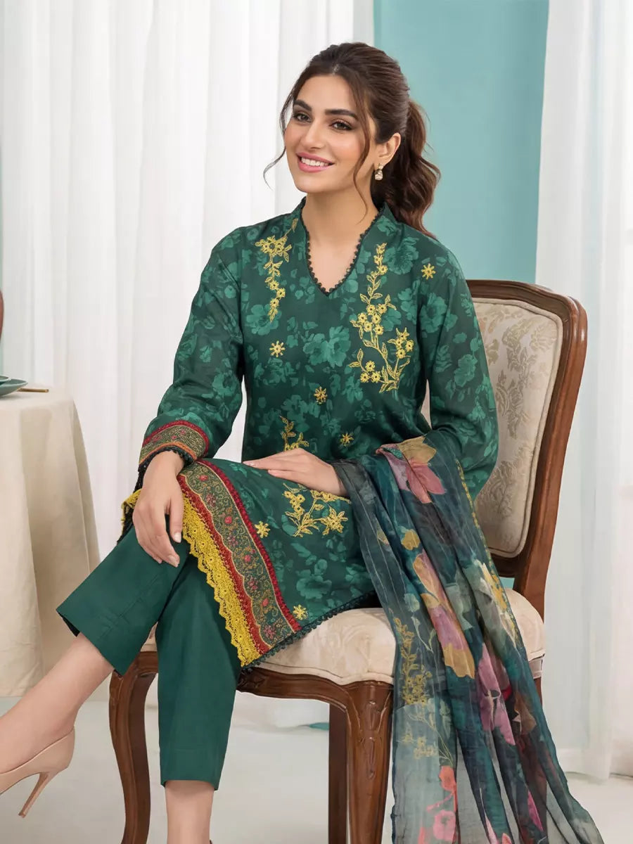 Salitex Women Unstitched Embroidered Lawn 3 Piece Suit SUNS8FS202 - Casual Collection