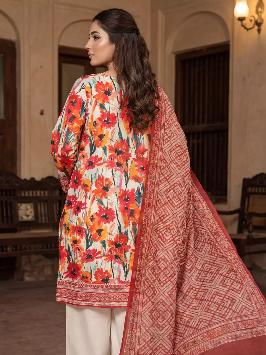 Salitex Unstitched Printed Lawn Silk 3 Piece Suit SUNS7ASI361 - Casual Collection